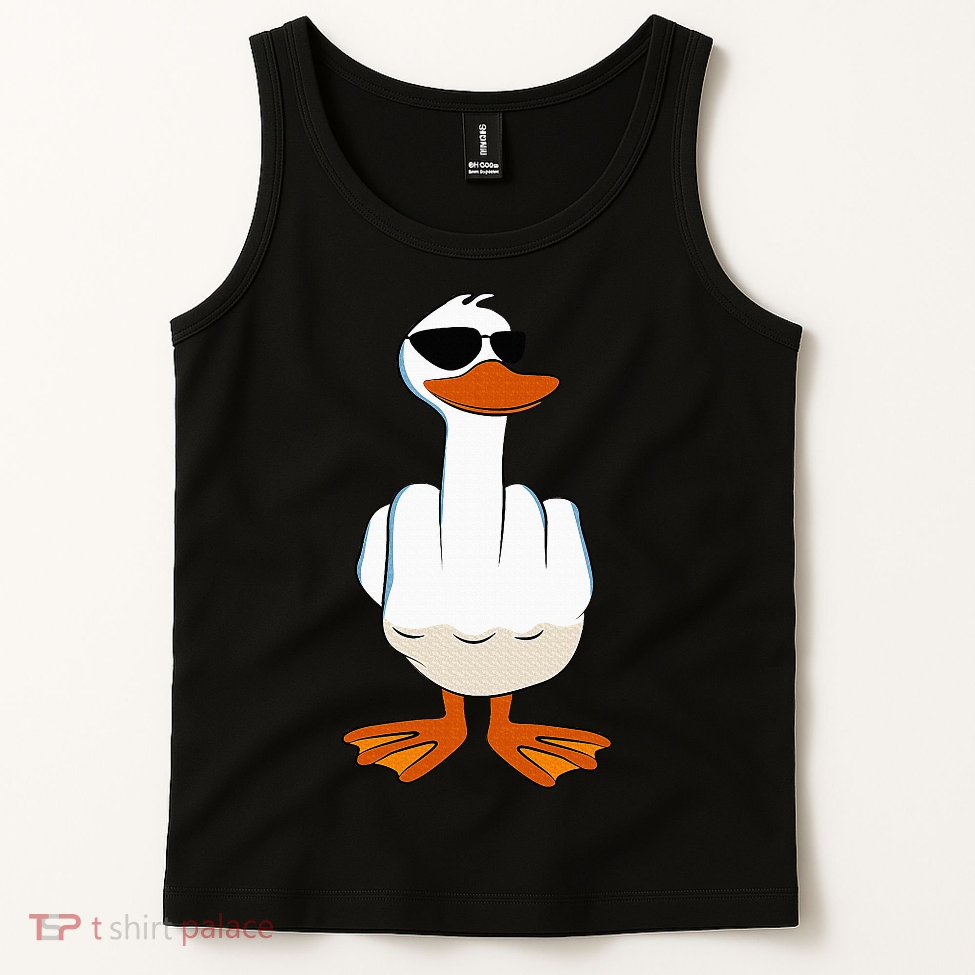 I DonT Give A Duck Funny Middle Finger Offensive Rude Duck Tank Top