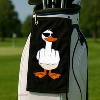 I DonT Give A Duck Funny Middle Finger Offensive Rude Duck Golf Towel thumb 2