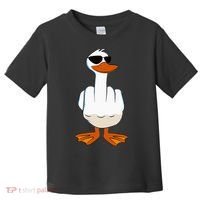 I DonT Give A Duck Funny Middle Finger Offensive Rude Duck Toddler T-Shirt thumb 0