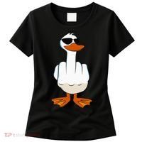 I DonT Give A Duck Funny Middle Finger Offensive Rude Duck Women's T-Shirt thumb 0