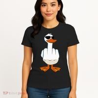 I DonT Give A Duck Funny Middle Finger Offensive Rude Duck Women's T-Shirt thumb 4