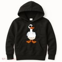 I DonT Give A Duck Funny Middle Finger Offensive Rude Duck Kids Hoodie thumb 0