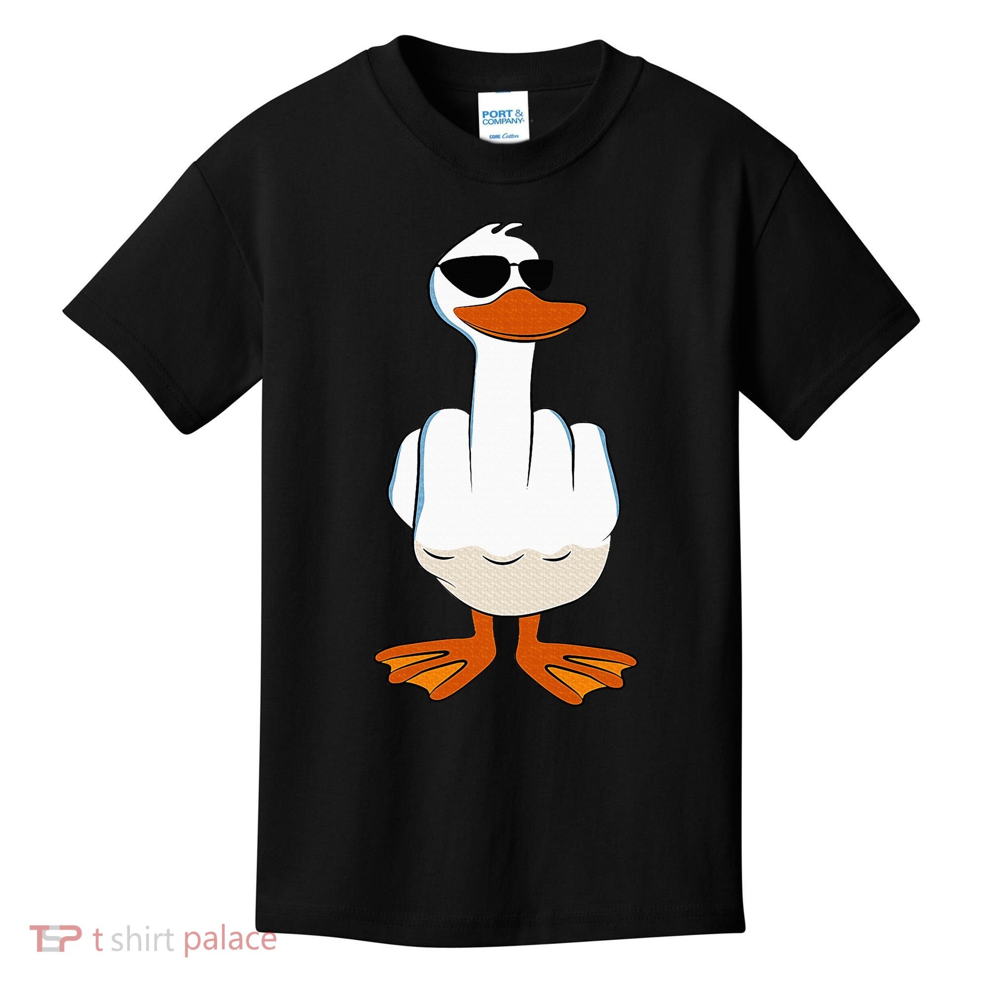 I DonT Give A Duck Funny Middle Finger Offensive Rude Duck Kids T-Shirt