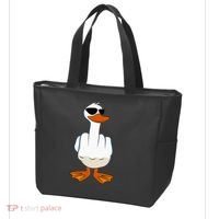 I DonT Give A Duck Funny Middle Finger Offensive Rude Duck Tote Bag thumb 3