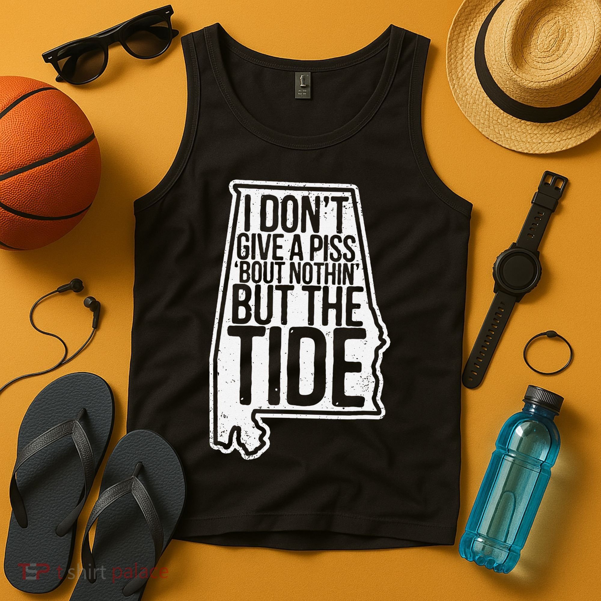 I Don’T Give A Piss About Nothing But The Tide Funny Label Tank Top