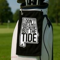 I Don’T Give A Piss About Nothing But The Tide Funny Label Golf Towel thumb 2
