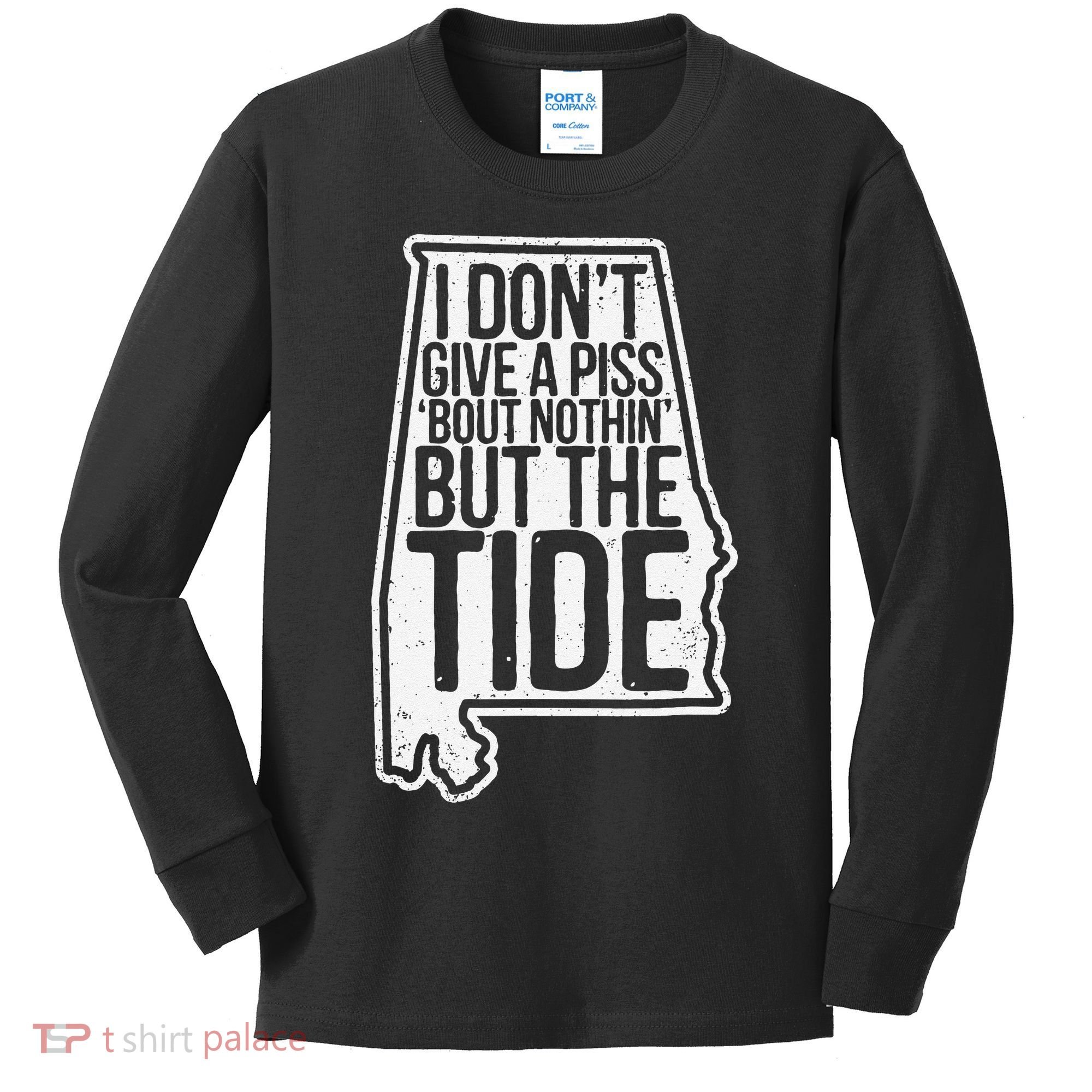 I Don’T Give A Piss About Nothing But The Tide Funny Label Kids Long Sleeve Shirt