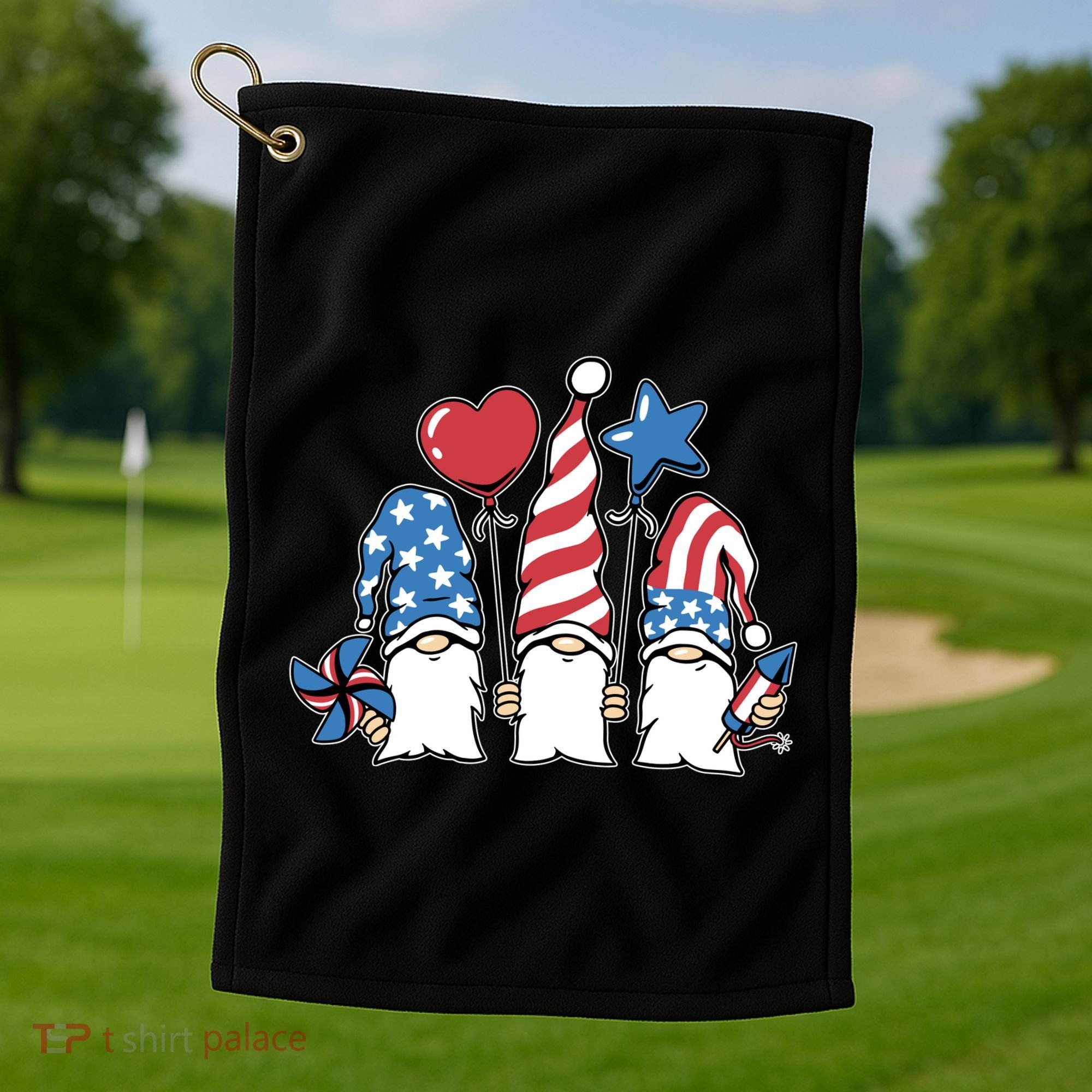 Independence Day Gnome Golf Towel