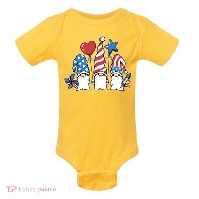 Independence Day Gnome Baby Bodysuit