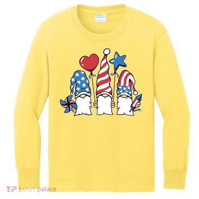 Independence Day Gnome Kids Long Sleeve Shirt