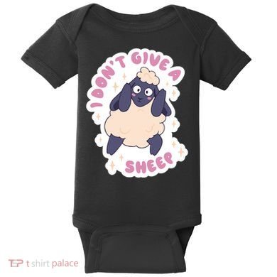 I Don't Give A Sheep Funny Baby Bodysuit