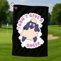 I Don't Give A Sheep Funny Golf Towel thumb 1