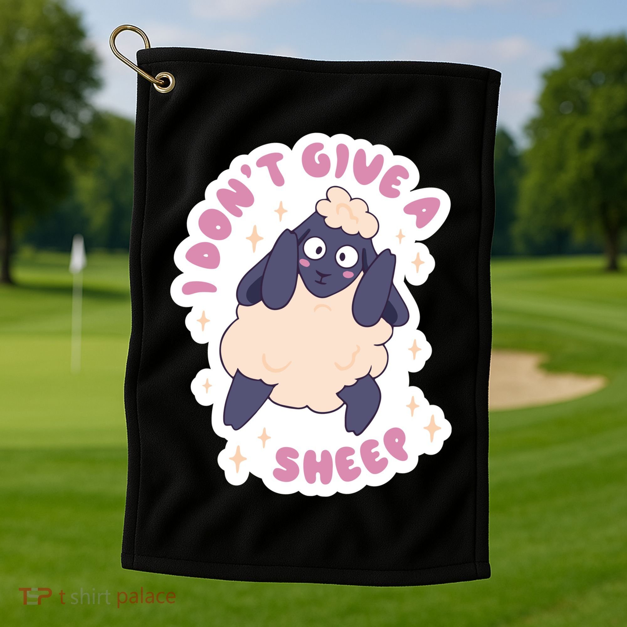 I Don't Give A Sheep Funny Golf Towel