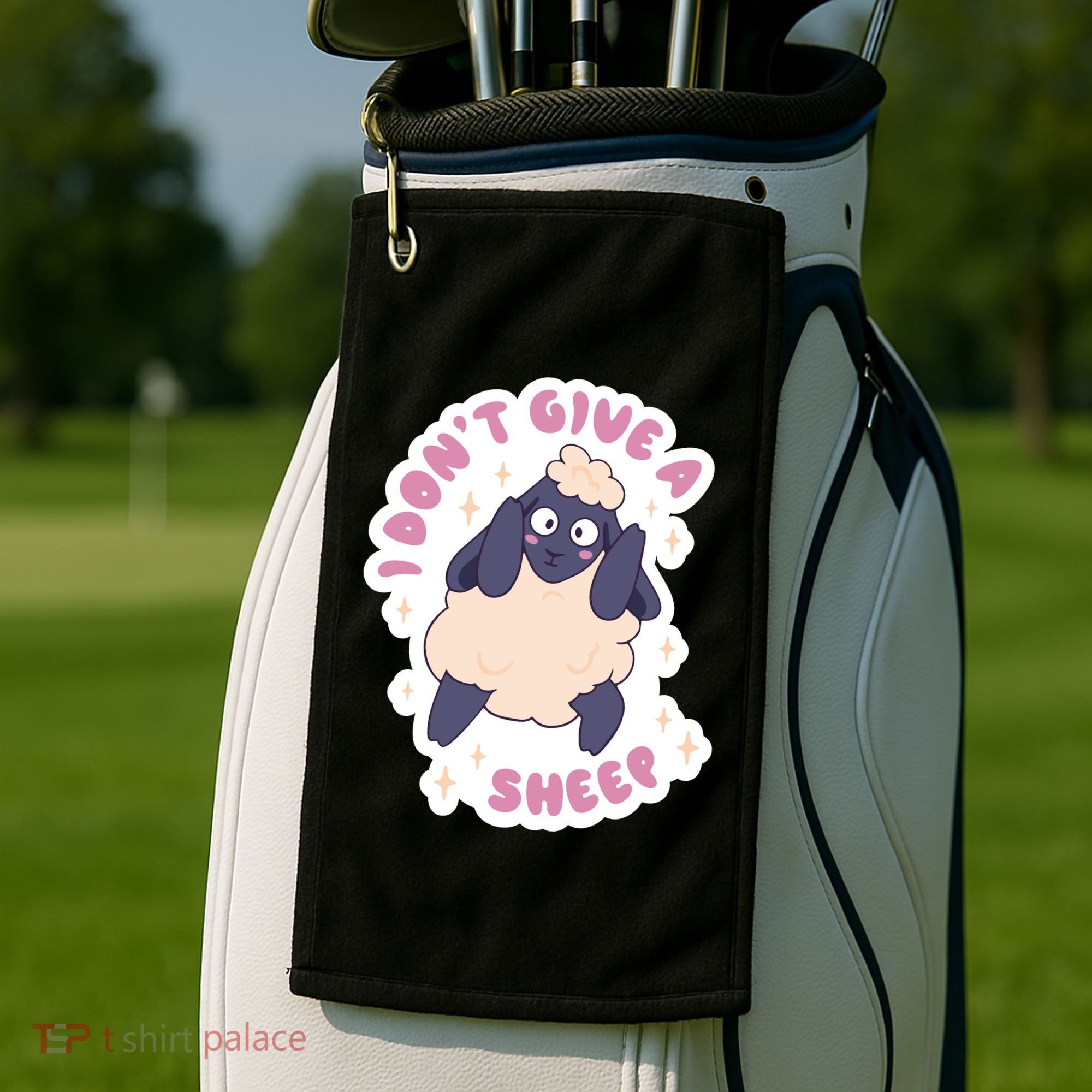 I Don't Give A Sheep Funny Golf Towel