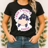 I Don't Give A Sheep Funny Women's T-Shirt thumb 2