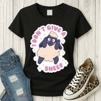 I Don't Give A Sheep Funny Women's T-Shirt thumb 3