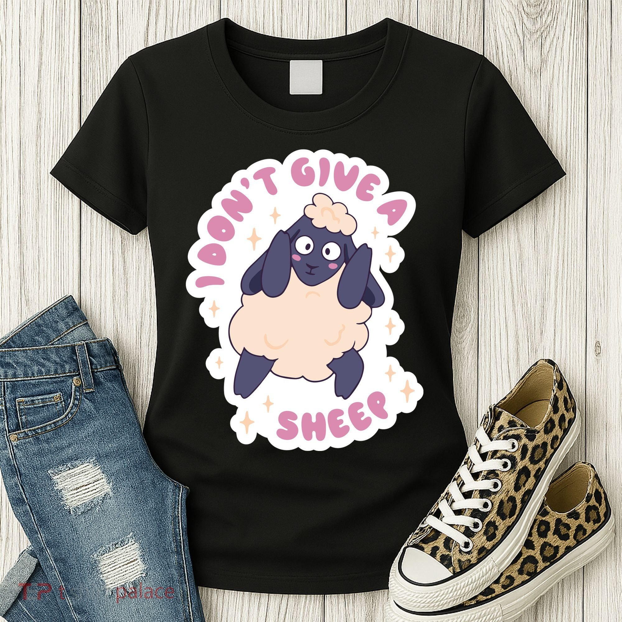 I Don't Give A Sheep Funny Women's T-Shirt