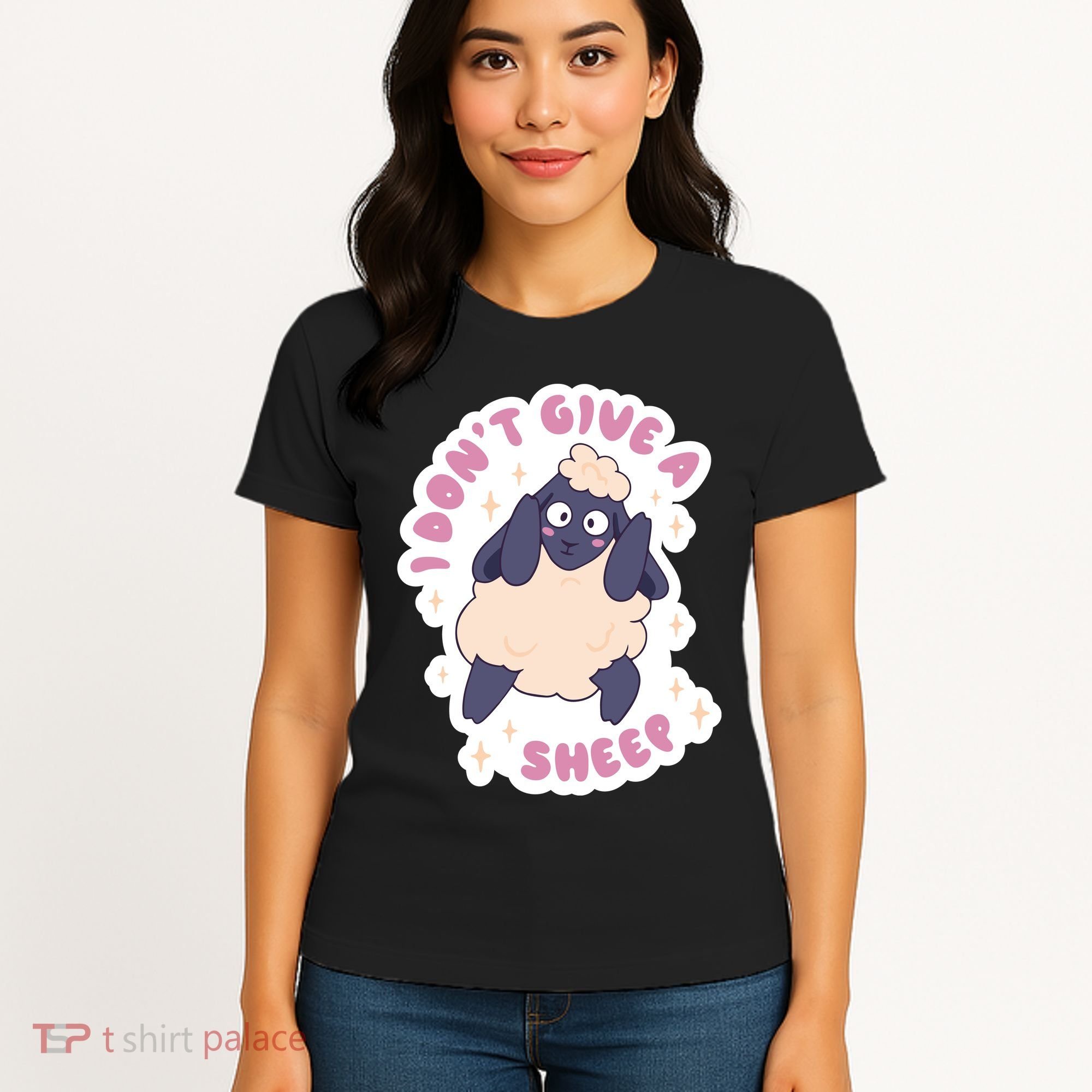 I Don't Give A Sheep Funny Women's T-Shirt