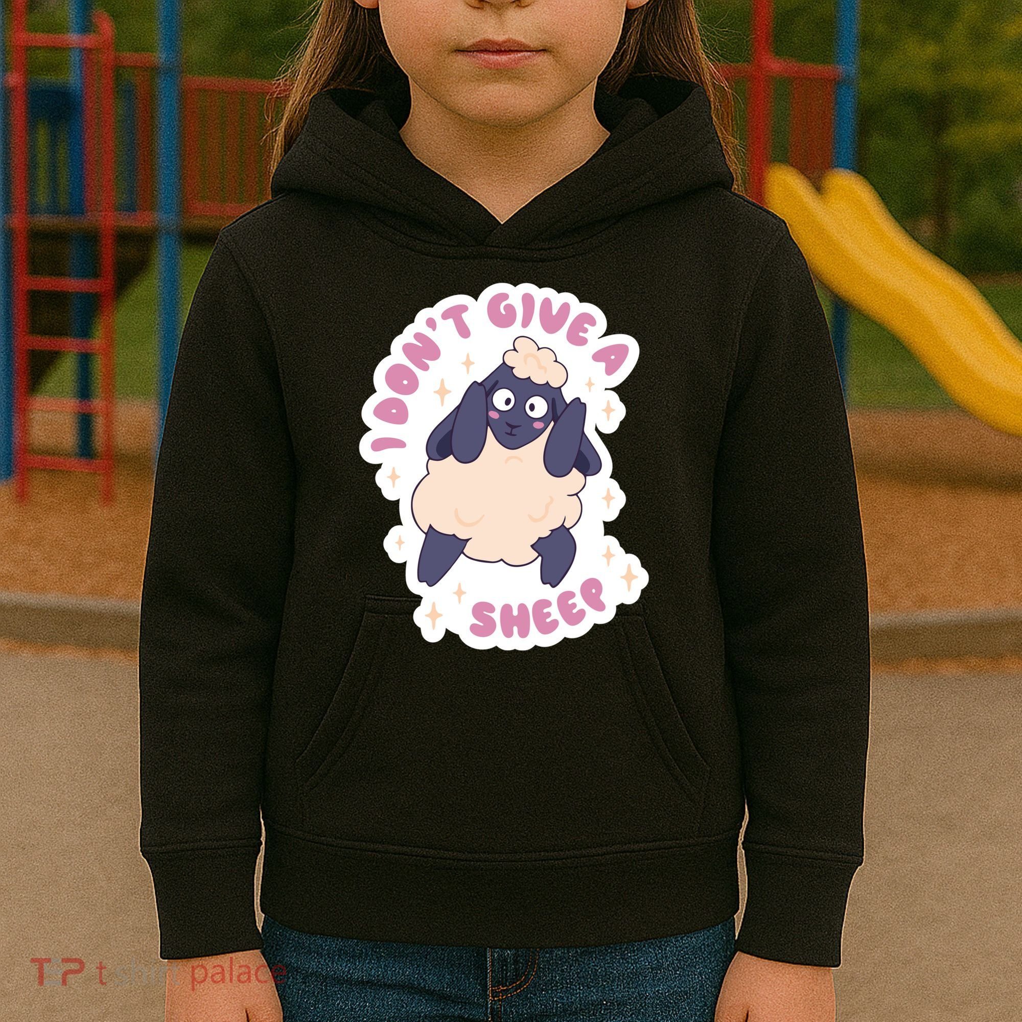 I Don't Give A Sheep Funny Kids Hoodie