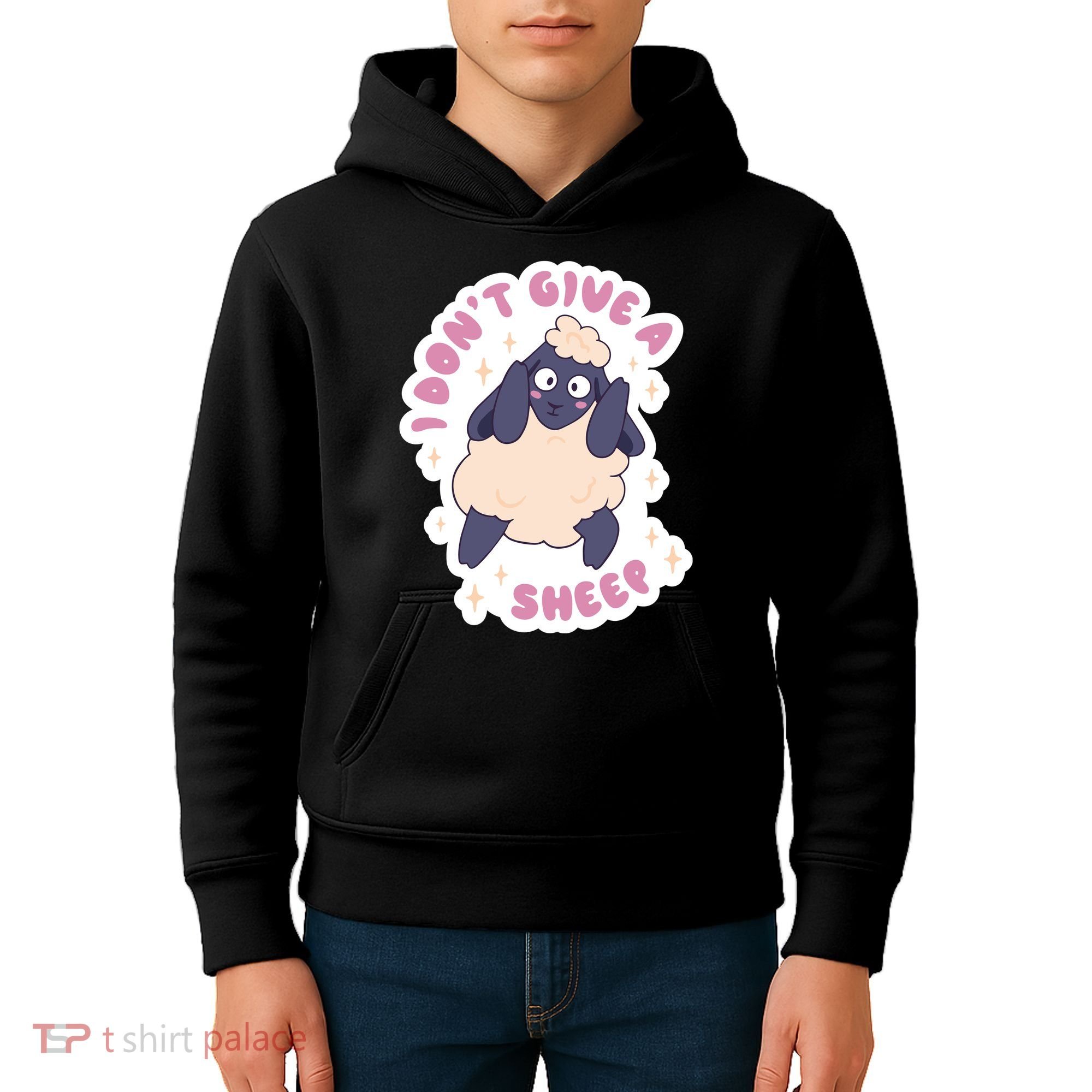 I Don't Give A Sheep Funny Kids Hoodie