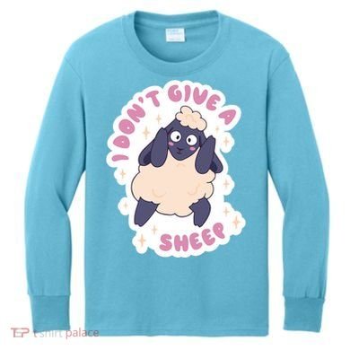 I Don't Give A Sheep Funny Kids Long Sleeve Shirt
