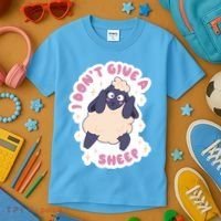 I Don't Give A Sheep Funny Kids T-Shirt thumb 3