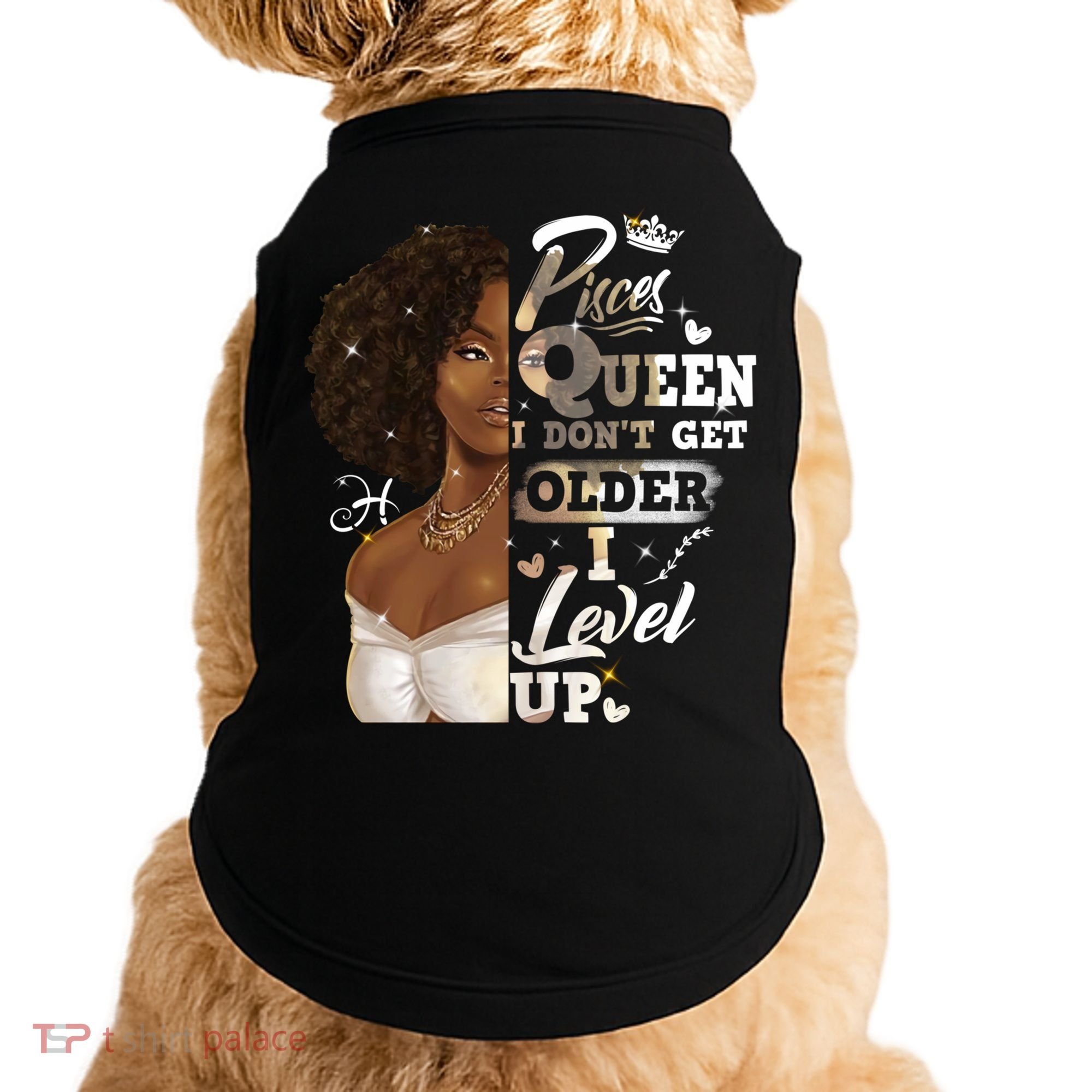 I Dont Get Older I Level Up African American Pisces Gift Doggie Tank
