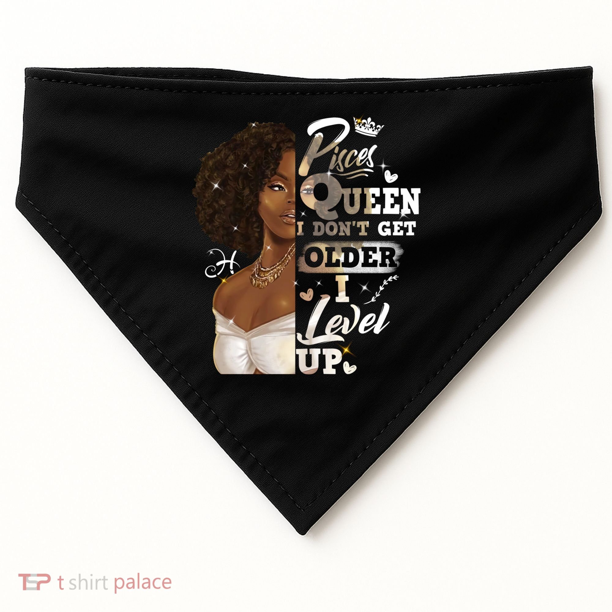 I Dont Get Older I Level Up African American Pisces Gift USA-Made Doggie Bandana