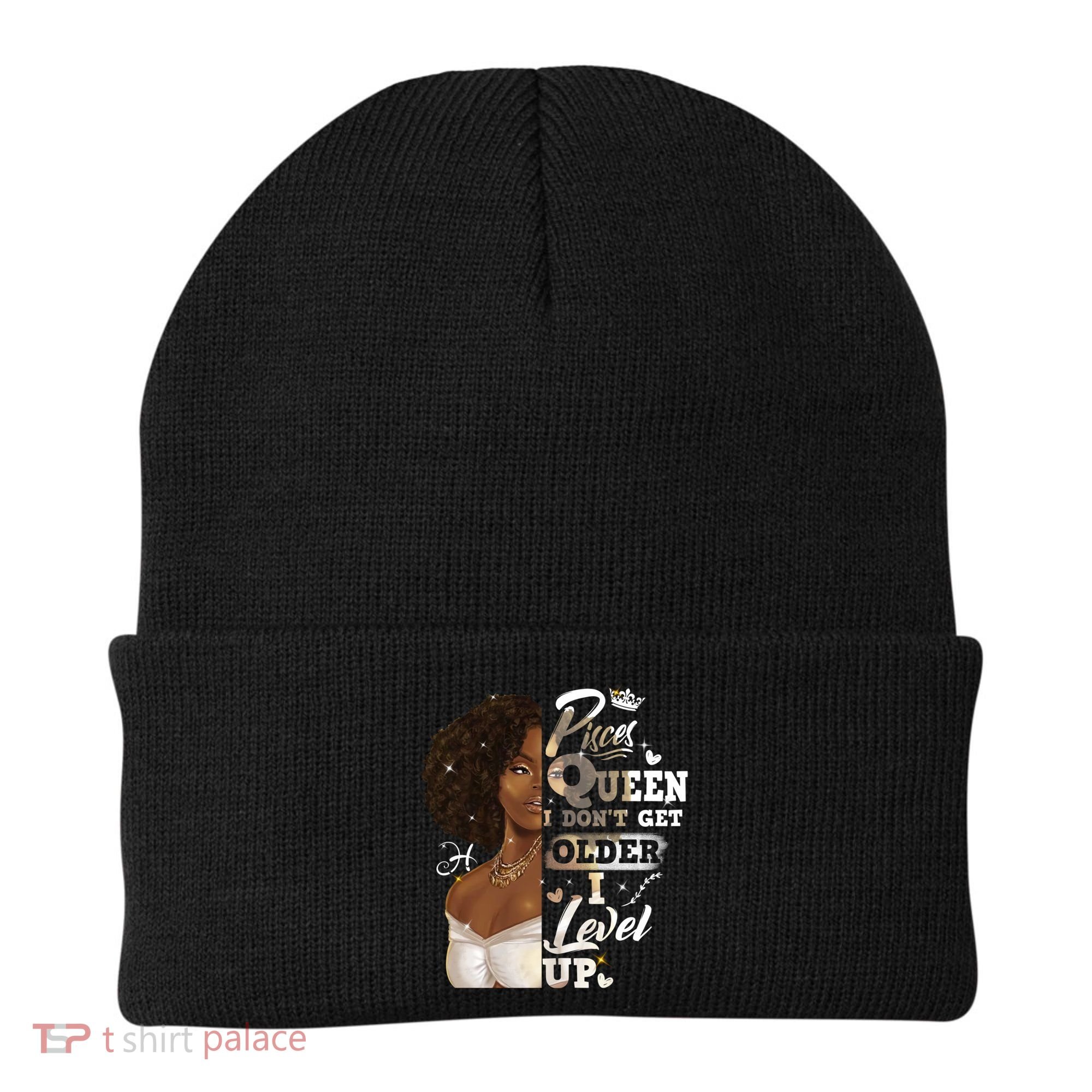 I Dont Get Older I Level Up African American Pisces Gift Beanie