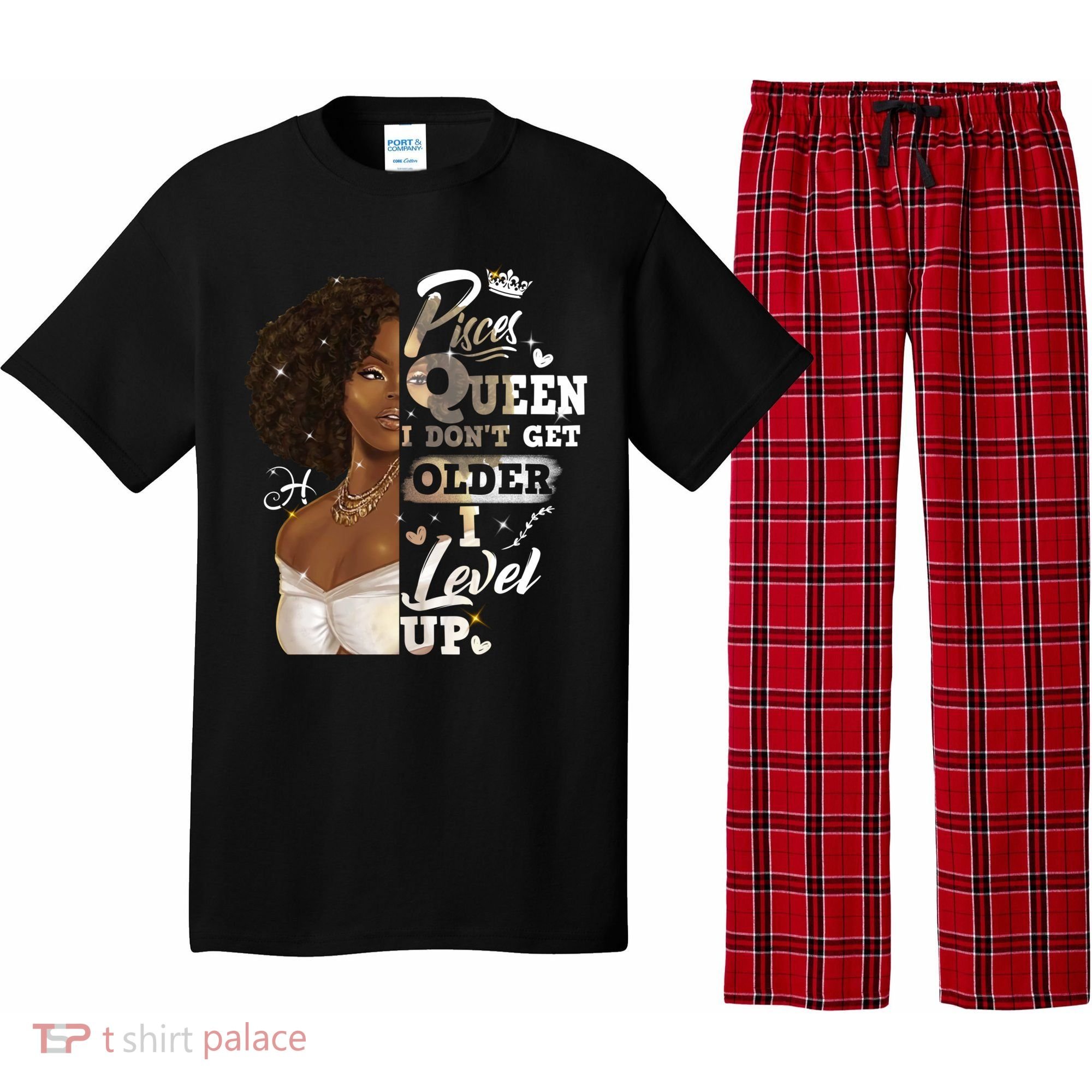 I Dont Get Older I Level Up African American Pisces Gift Pajama Set