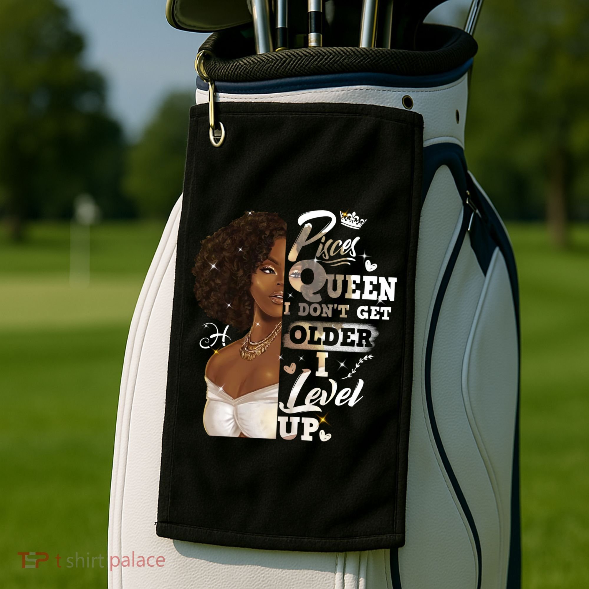 I Dont Get Older I Level Up African American Pisces Gift Golf Towel