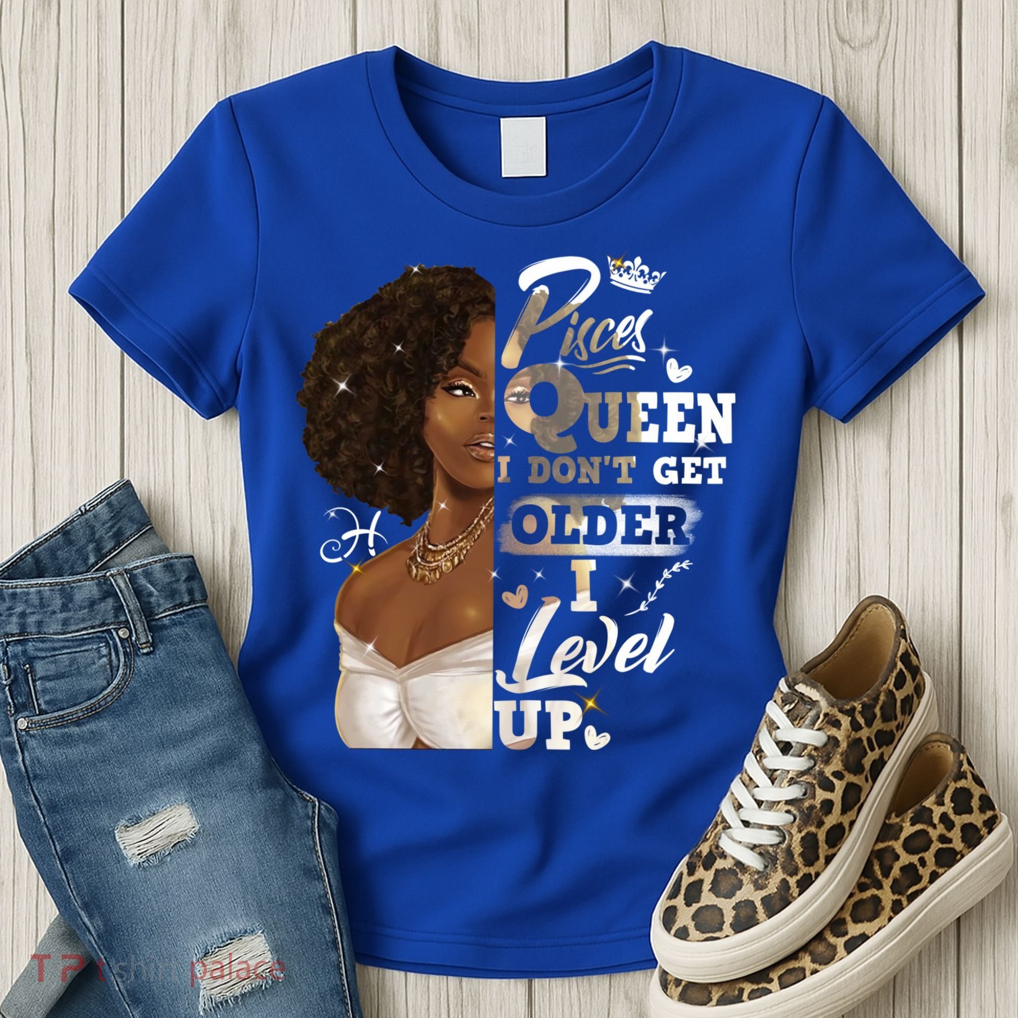 I Dont Get Older I Level Up African American Pisces Gift Women's T-Shirt