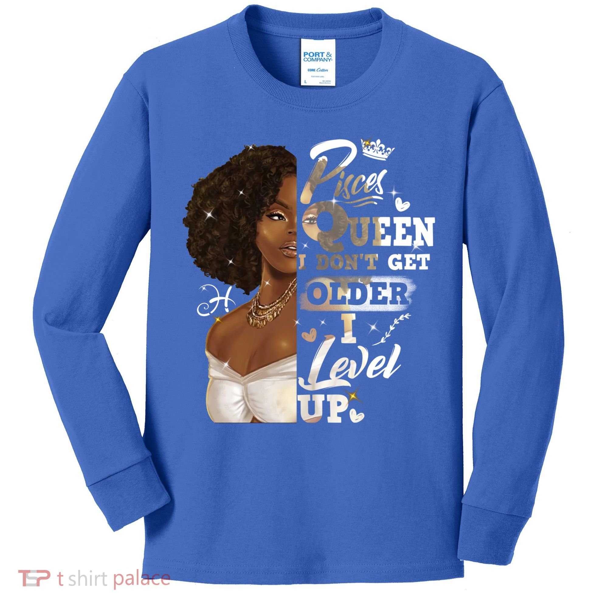 I Dont Get Older I Level Up African American Pisces Gift Kids Long Sleeve Shirt