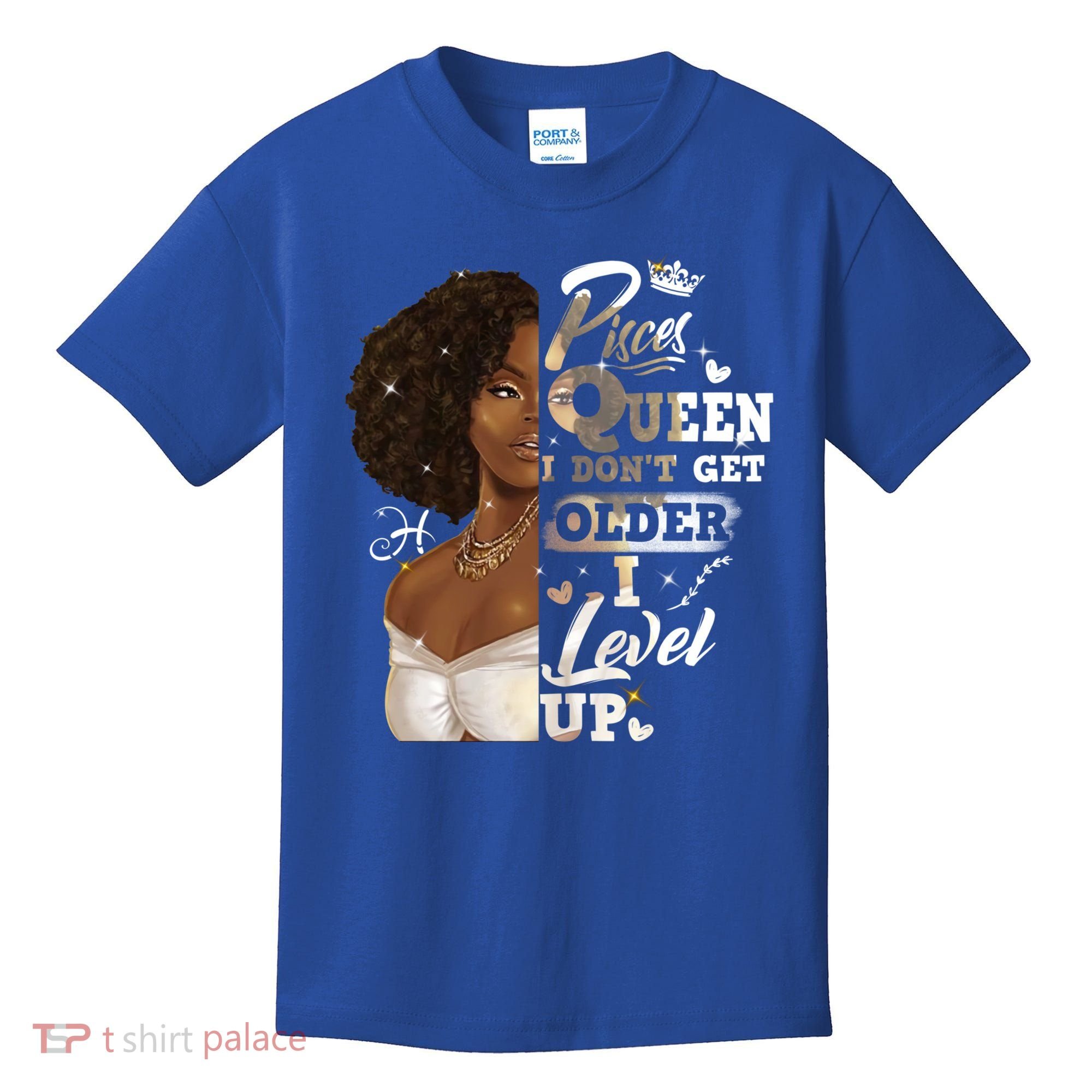 I Dont Get Older I Level Up African American Pisces Gift Kids T-Shirt
