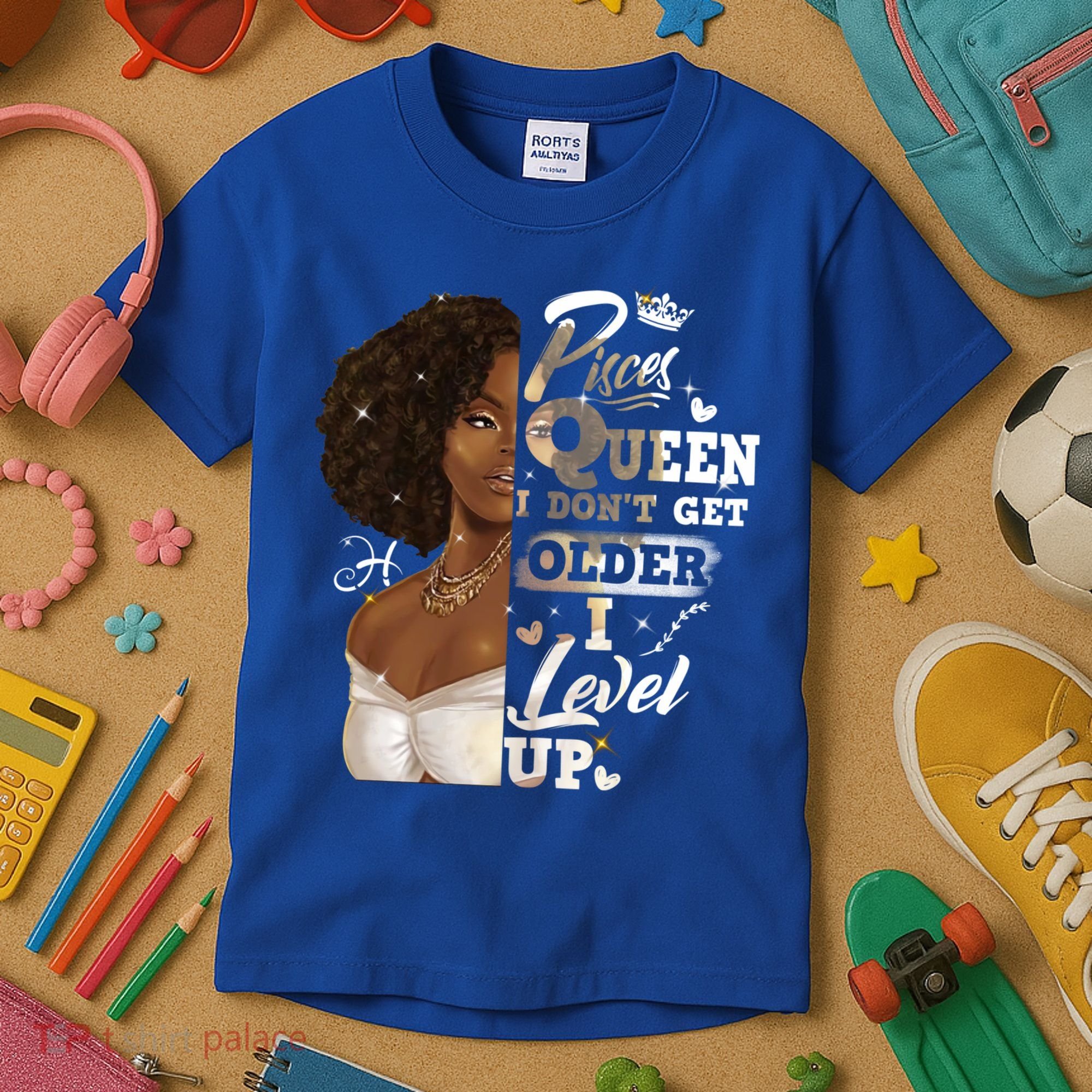 I Dont Get Older I Level Up African American Pisces Gift Kids T-Shirt