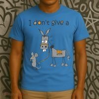 I Don't Give A Rat Ass Donkey And Mouse Walking Funny Gift T-Shirt thumb 3