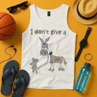 I Don't Give A Rat Ass Donkey And Mouse Walking Funny Gift Tank Top thumb 4