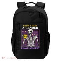 I DonT Have A Gender I Have Anxiety Non Binary Skeleton Backpack thumb 0