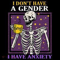 I DonT Have A Gender I Have Anxiety Non Binary Skeleton Women's Hoodie thumb 2