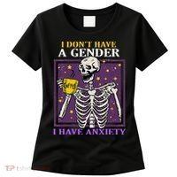 I DonT Have A Gender I Have Anxiety Non Binary Skeleton Women's T-Shirt thumb 0
