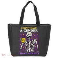 I DonT Have A Gender I Have Anxiety Non Binary Skeleton Tote Bag thumb 0