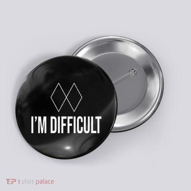 Im Difficult Hoodie Black Diamond Button