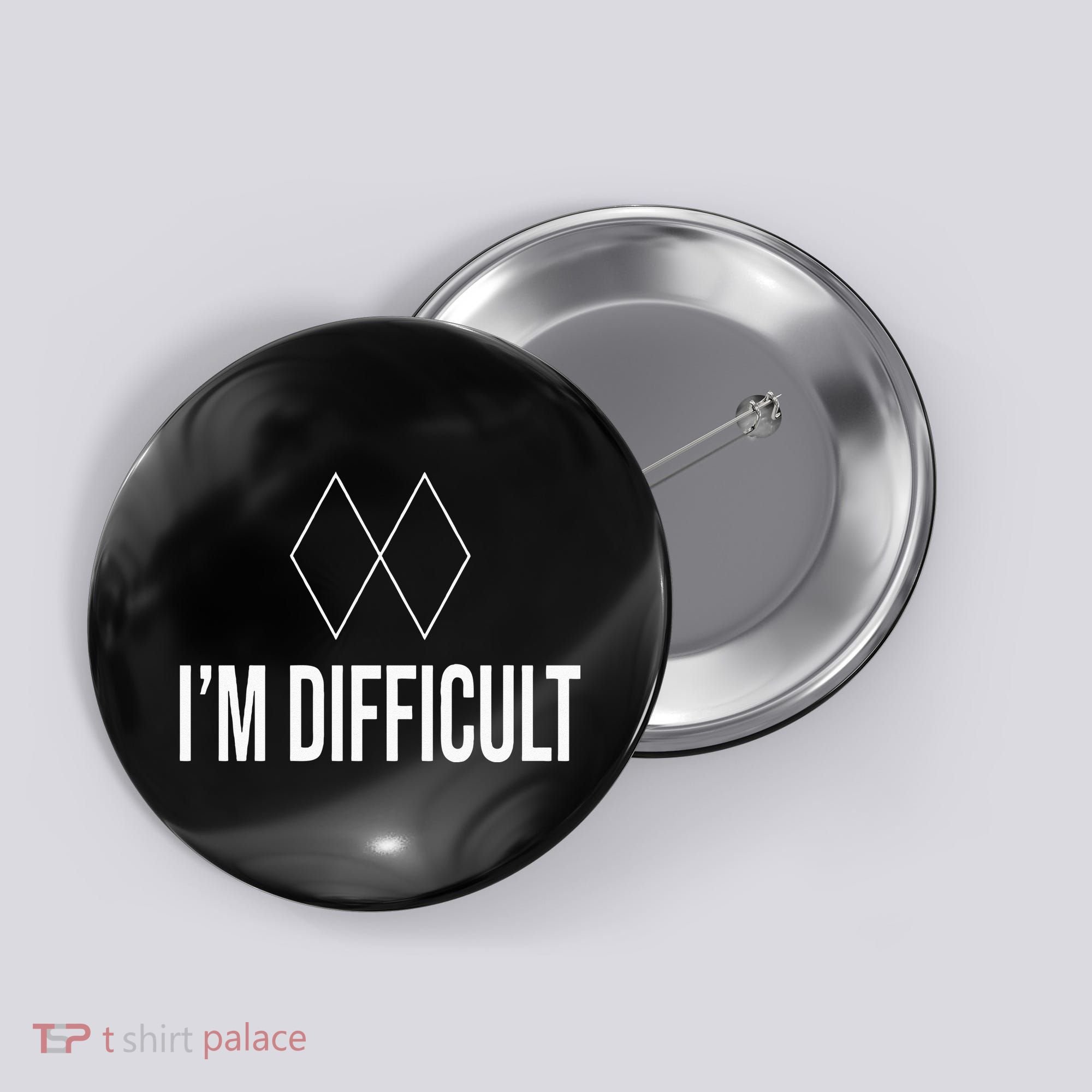Im Difficult Hoodie Black Diamond Button