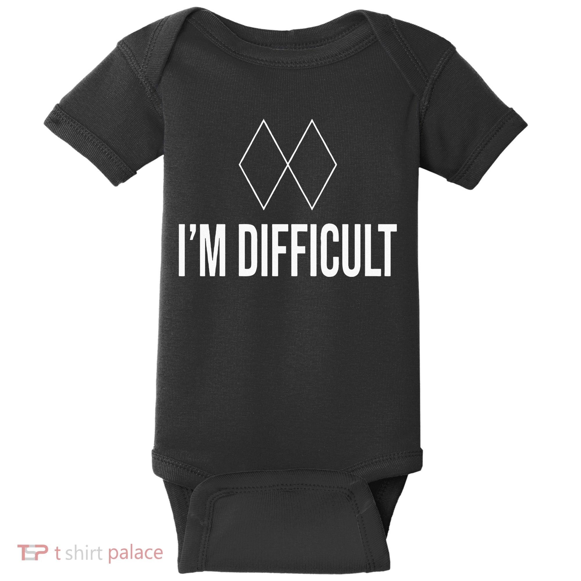 Im Difficult Hoodie Black Diamond Baby Bodysuit