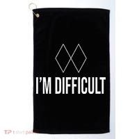 Im Difficult Hoodie Black Diamond Golf Towel thumb 0