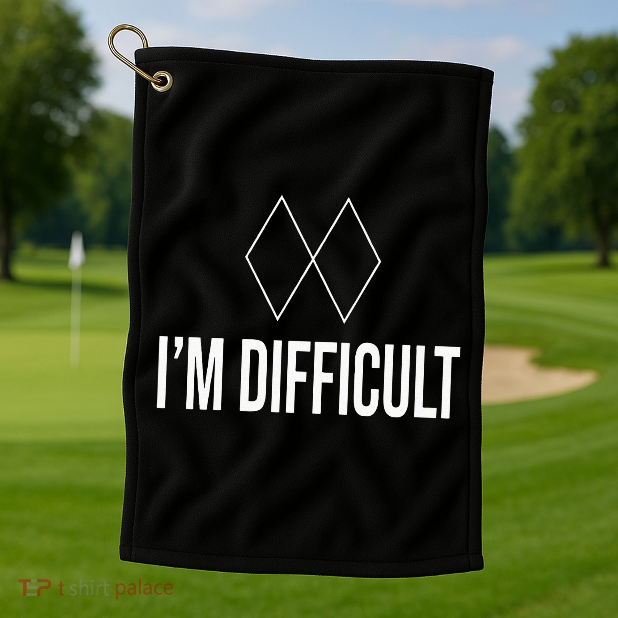 Im Difficult Hoodie Black Diamond Golf Towel