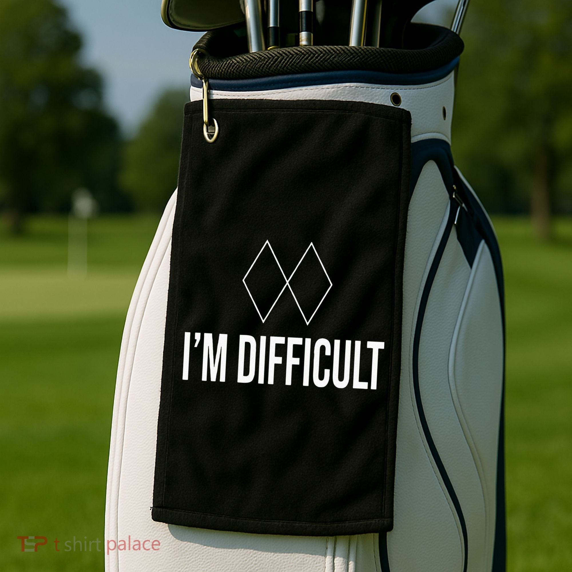 Im Difficult Hoodie Black Diamond Golf Towel