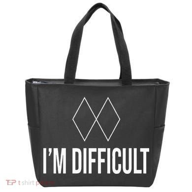 Im Difficult Hoodie Black Diamond Tote Bag