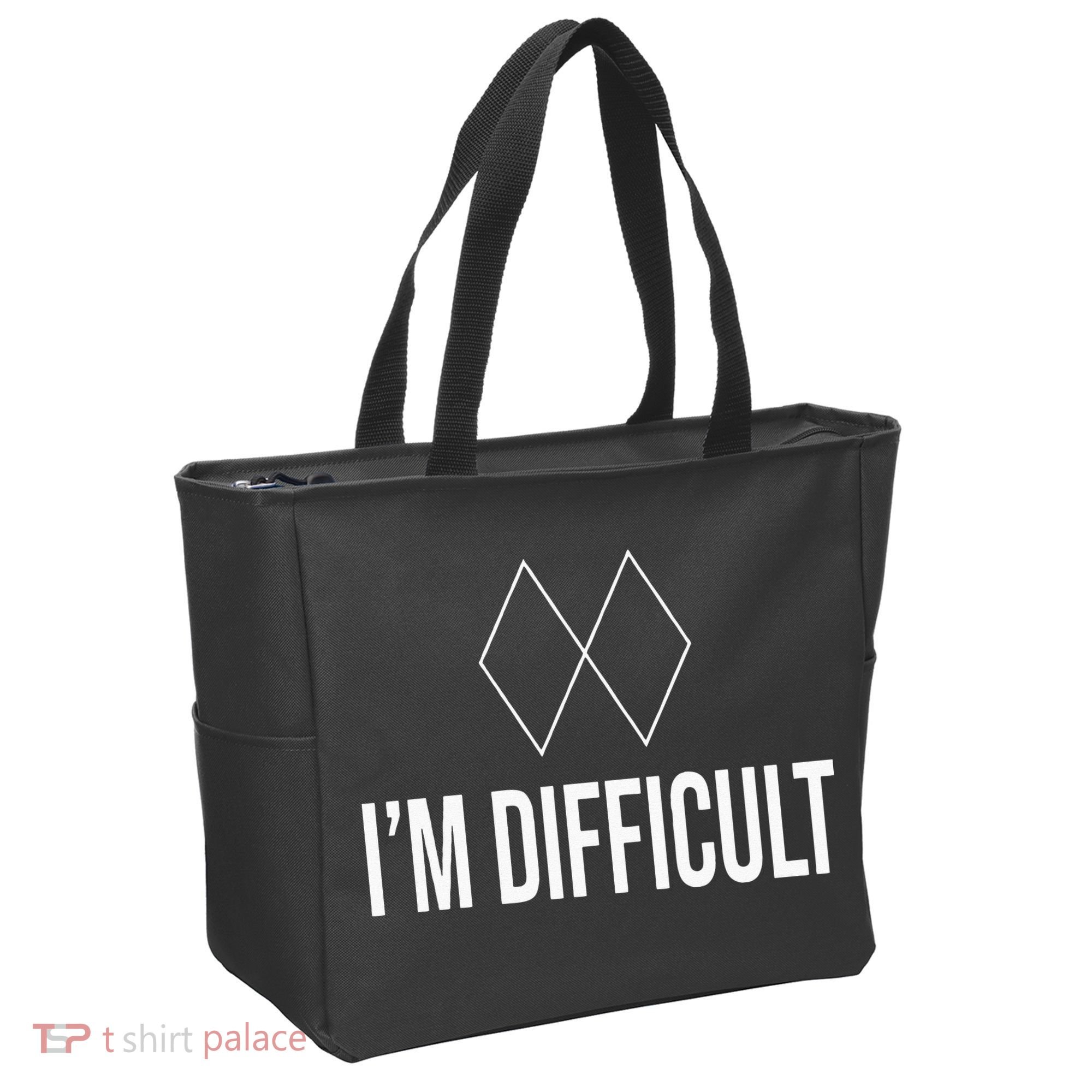 Im Difficult Hoodie Black Diamond Tote Bag