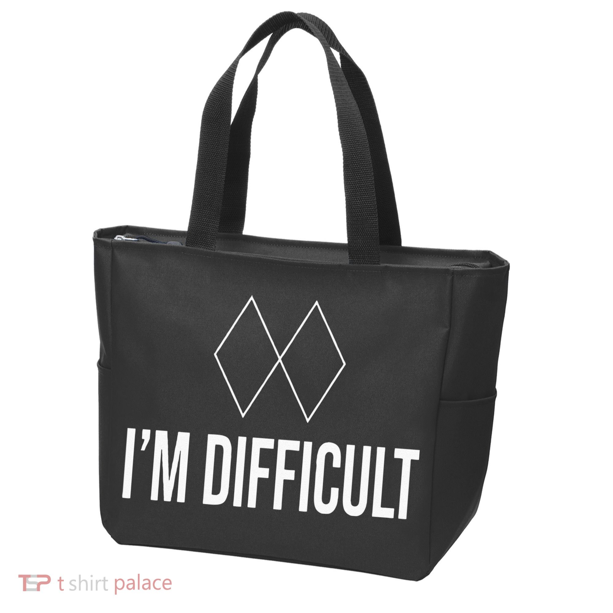 Im Difficult Hoodie Black Diamond Tote Bag